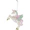 Rainbow Glitter Unicorn Ornament - 2-Pack Glass Christmas Tree Decor with String